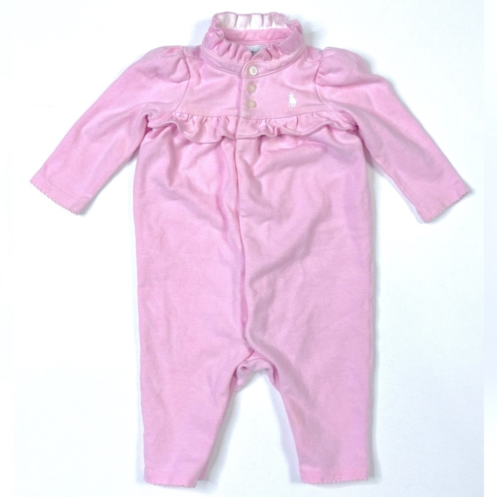 Ralph Lauren Pink Ruffled Kids Footie